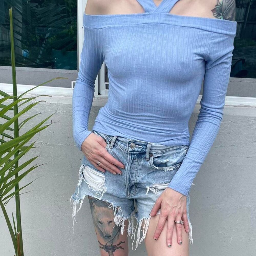 💜 Peach Love California Periwinkle Rayon Long Sleeve - Soft & Pretty! 💜